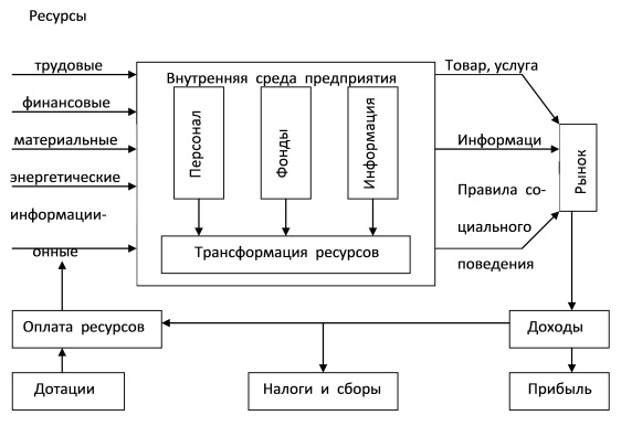 Схема  функционирования  предприятия