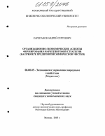 Организационно-экономические аспекты формирования маркетинговой стратегии - тема диссертации по экономике, скачайте бесплатно в экономической библиотеке Организационно-экономические аспекты формирования маркетинговой стратегии - тема диссертации по экономике, скачайте бесплатно в экономической библиотеке