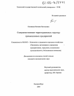 Совершенствование территориальных структур промышленных предприятий - тема диссертации по экономике, скачайте бесплатно в экономической библиотеке Совершенствование территориальных структур промышленных предприятий - тема диссертации по экономике, скачайте бесплатно в экономической библиотеке