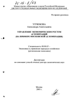 Управление экономическим ростом агломераций - тема диссертации по экономике, скачайте бесплатно в экономической библиотеке Управление экономическим ростом агломераций - тема диссертации по экономике, скачайте бесплатно в экономической библиотеке