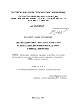 Организация стратегического управления сельскохозяйственным производством в региональном АПК - тема диссертации по экономике, скачайте бесплатно в экономической библиотеке Организация стратегического управления сельскохозяйственным производством в региональном АПК - тема диссертации по экономике, скачайте бесплатно в экономической библиотеке