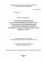 Организация взаимодействия властных и предпринимательских структур в управлении хозяйственными рисками освоения рекреационных территорий - тема диссертации по экономике, скачайте бесплатно в экономической библиотеке Организация взаимодействия властных и предпринимательских структур в управлении хозяйственными рисками освоения рекреационных территорий - тема диссертации по экономике, скачайте бесплатно в экономической библиотеке